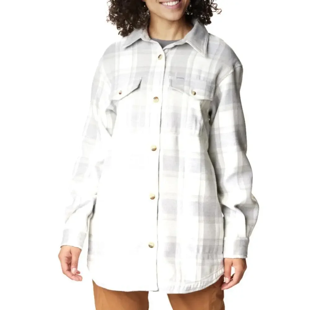 Columbia Calico Basin Gray Plaid Shirt Jacket, Unisex Large
